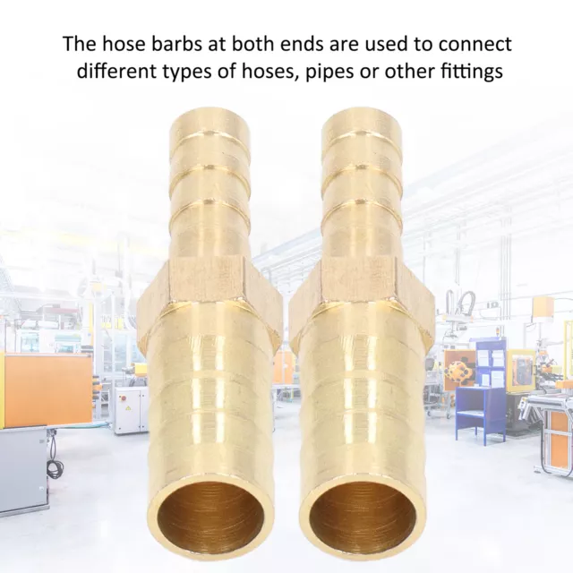 2Pcs Barbed Fitting Splicer Brass Hose Barb Reducer Hex Reducing Barbed Conn GFL