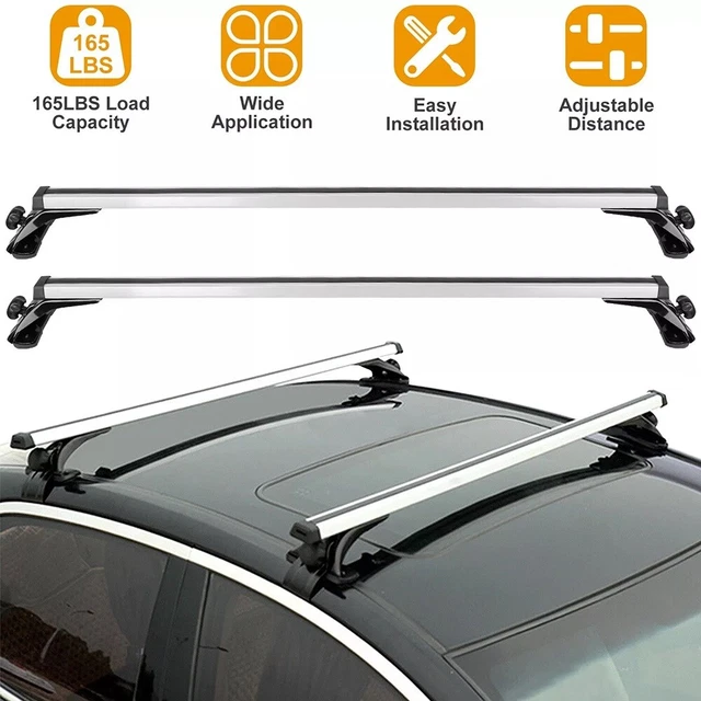 Barres De Toit Universelles 92 Cm (36,22") - 2 Pièces Avec Ventouses - Tube Acier Carré - Porte-bagages Voiture Jusqu'à 100 Kg