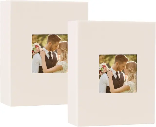 Photo Album 4X6 50 Pockets 2 Packs, Leather Cover Mini Photo Book, Can save 100