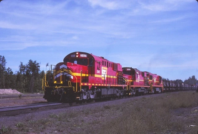 Ls&I   2401  Alco Rsd15+2  & Ore Train  @ Eagle Mills, Mi 1985 35Mm Slide