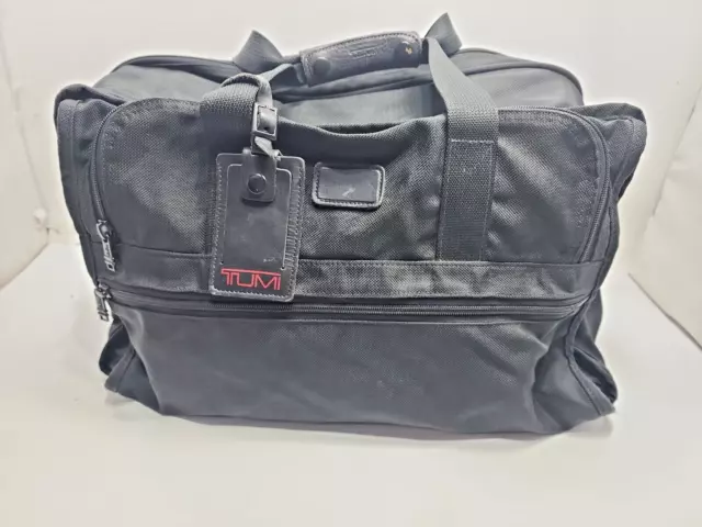Tumi Alpha II Balistic Black Locking Duffel Bag Carry-on Weekender Black