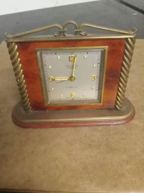 Rare Art Deco Cyma Amic Gubelin Swiss Desk Alarm Clock