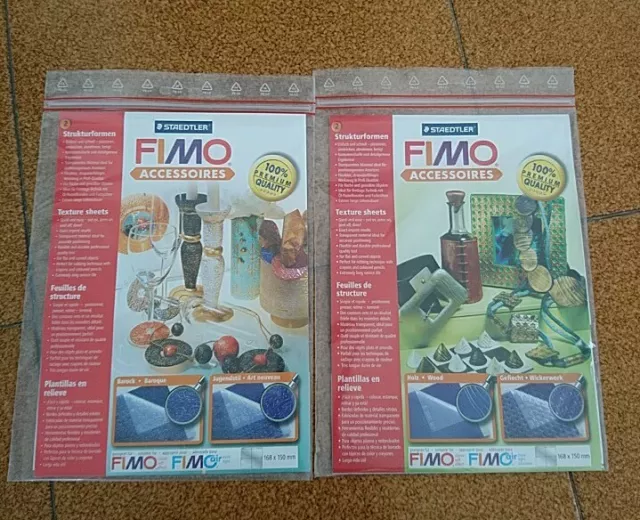 FIMO Staedtler Texture Sheets X 2 Brand New Modelling Kit 8744-01-05 Clay Hobby
