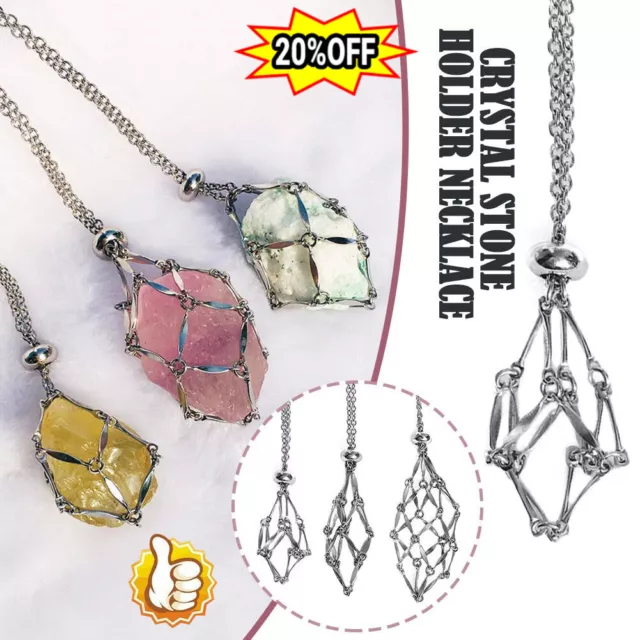 INTERCHANGEABLE CRYSTAL HOLDER Cage Necklace Stone Holder Necklace