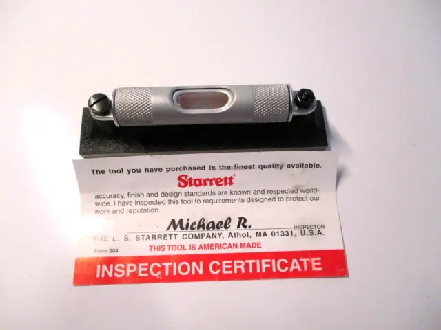 STARRETT 98-4 Precision Machinists Level, 4" - With Inspection Certificate
