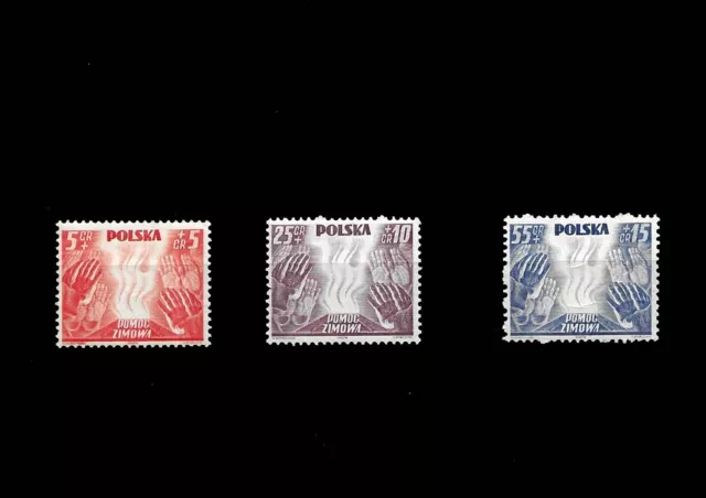 Timbres Pologne 1938 N° 419-421 Neuf*