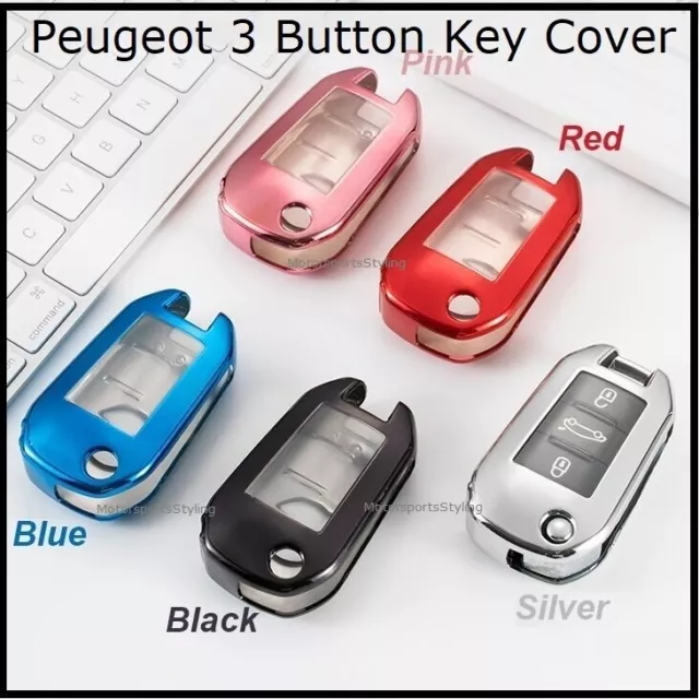 MEDZUK 5 couleurs - Compatible avec Peugeot 208 e-208 GTI GT Line 2020-2023  2024 - Coque de clé de voiture avec accessoires porte-clés, argenté, S :  : Auto et Moto