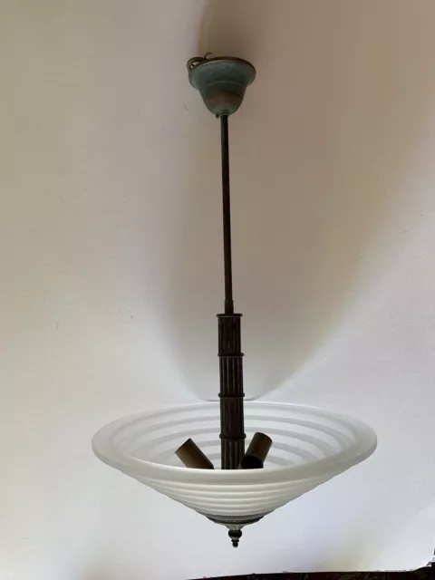 ART DECO PENDANT LIGHT WITH FROSTED GLASS - Reproduction