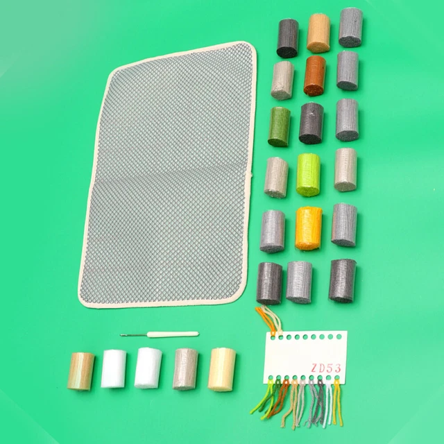 Häkelsets Webset Handgemachte Teppichstickerei Stickteppich Coffee