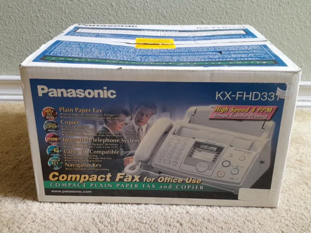 Panasonic KX-FHD331 Plain Paper Fax Machine & Copier, High Speed, NEW