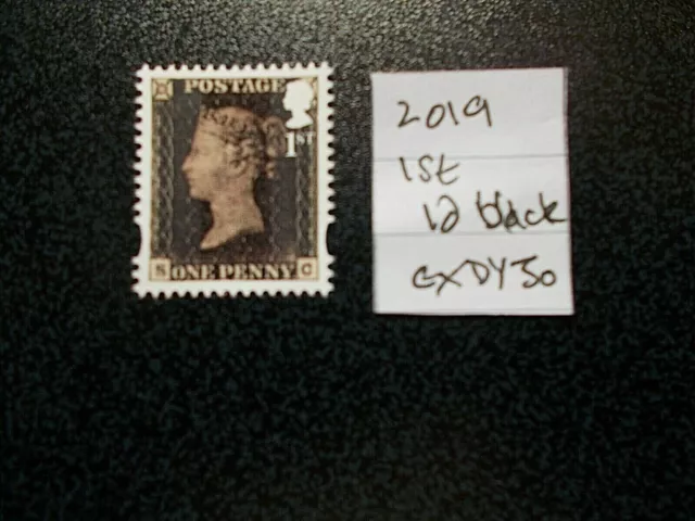 GB 2019~Security Machin~Victoria 1st~1d Black~ex DY30~Unmounted Mint~UK