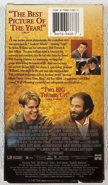 GOOD WILL HUNTING VHS 1998 Robin Williams Matt Damon Drama £9.00 ...