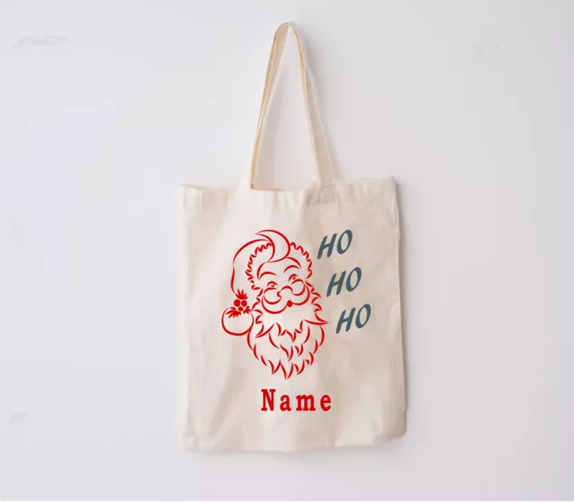 Personalised Santa Glaus Canvas Tote Bag | Christmas gift ideas