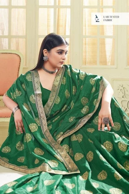 Indiano Pakistano Sari Camicetta per Donna Stampa Bollywood Art Seta