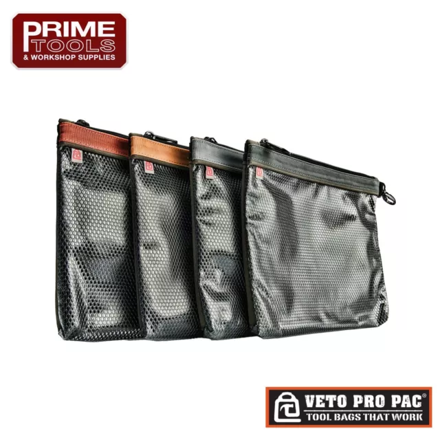 Veto Pro Pac PB4L 4 Piece Tool Parts Bag / Pouch Set 12" x 9"