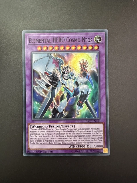 Yu Gi Oh Booster Box Yu-Gi-Oh! Elemental HERO Cosmo Neos - SAST-EN036 Super Rare 1st Edition - Savage Strike Booster Pack Card Yugioh Tin Yu Gi Oh Booster Box Yu-Gi-Oh! Elemental HERO Cosmo Neos - SAST-EN036 Super Rare 1st Edition - Savage Strike Booster Pack Card Yugioh Tin