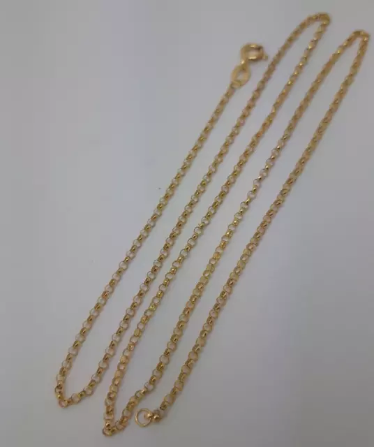 Fine Belcher Chain Necklace 46cm 9ct Solid Yellow Gold Italian