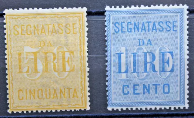 Italia Regno 1903 Segnatasse Alti Valori Serie Traccia Di Linguella Mh* (C.y)