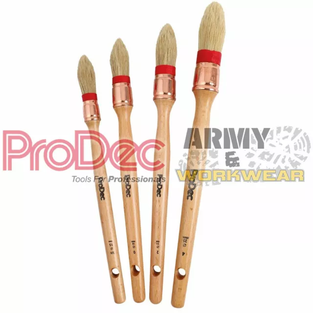 Prodec Windsor 4 Piezas Banda Set de Cepillos Natural Cerda Pintura Barniz -