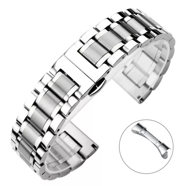 Stainless Steel Strap 20/21/22mm Butterfly Buckle Universal Metal Watch Band