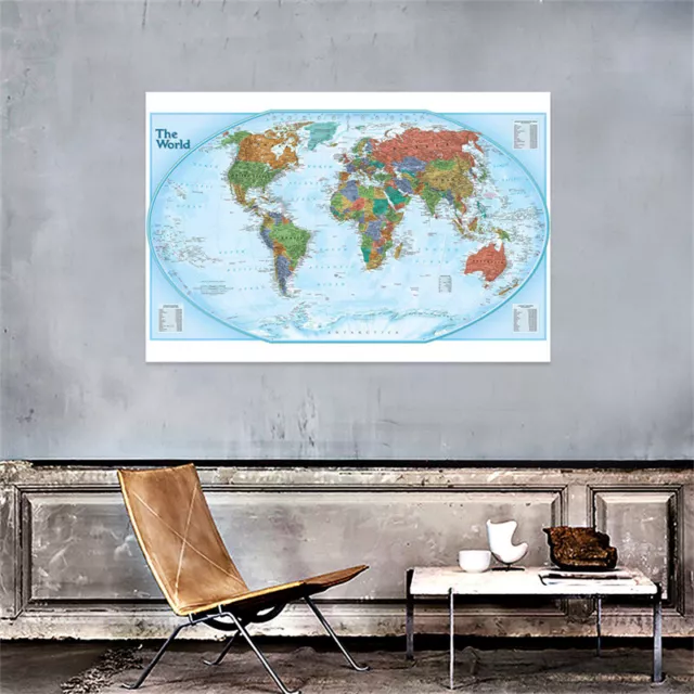 225cmx150cm 150cmx100cm World Map Without Flags Wall Poster Prints Office Decor