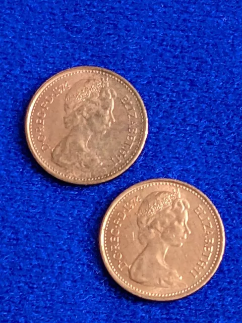 2x1974 ERII Decimal Half pence/ Halfpenny  1/2p Coin in Unc. Condition HP9741