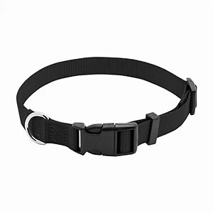 Paquete de 3 - Cuello de perro, ajustable, nailon negro, hebilla cuádruple, 3/4x14 a 20 pulgadas. -PE2