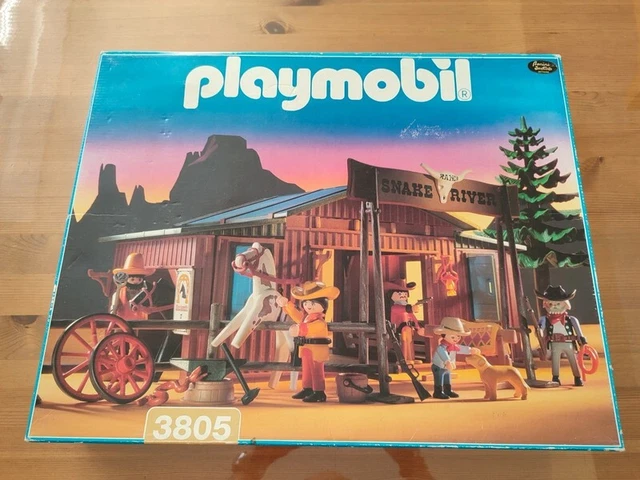 PLAYMOBIL WESTERN farwest ranch Ecurie chevaux et cowboy EUR 12,00