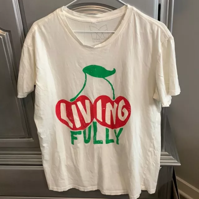 Living Fully Mallory Ervin cherry t shirt large