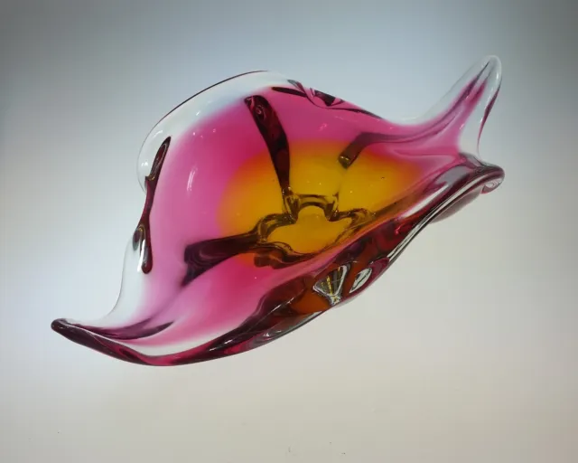 bohemian glass bowl by josef hospodka 1970's