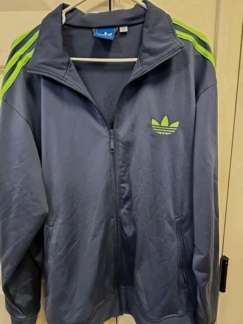 Vintage Adidas Originals firebird men navy W Green Accents track top jacket s XL