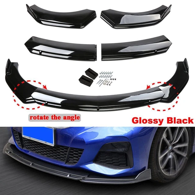 UNIVERSAL CAR FRONT Bumper Lip Body Kit Spoiler Splitter Gloss Black