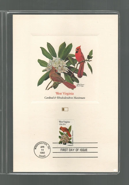 1982 Arthur Singer Proofcards Cardinal Bird West Virginia 9in x 6in