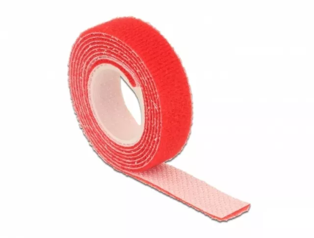 Delock Klettband auf Rolle L 1 m x B 13 mm rot