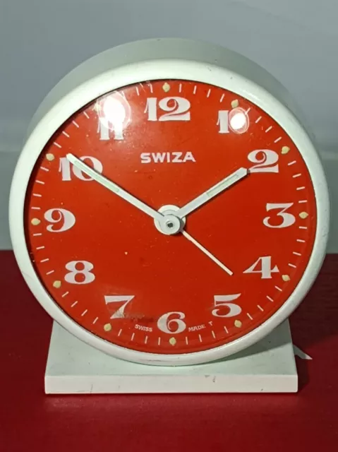 Sveglia Vintage carica manuale Swiza in scatola originale Alarm Clock anni 1970