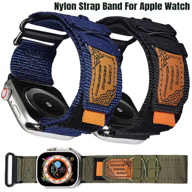 Nylon Sport Armband für Apple Watch Ultra 2 Series 9 8 7 SE 6 5 4 3 2 1 38-49mm