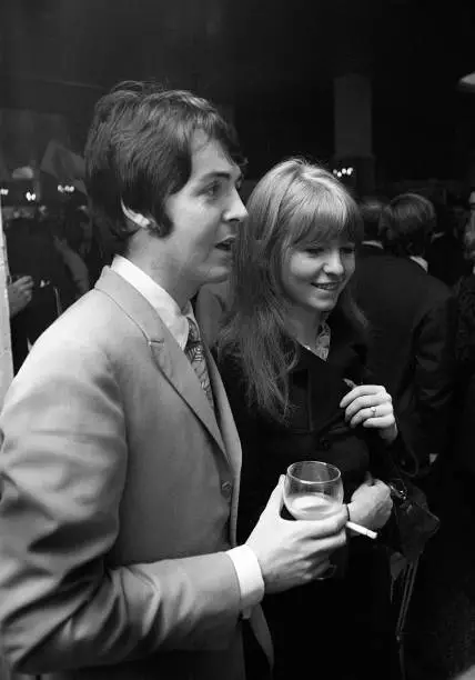 PAUL MCCARTNEY AND his girlfriend Jane Asher at a launch party- 1968 ...