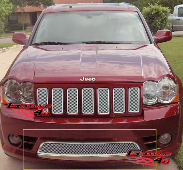 Fits 2009-2010 Jeep Grand Cherokee SRT8 Bumper Stainless Chrome Mesh Grille