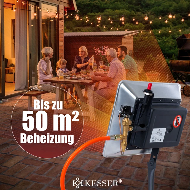 RETOURE Gasheizer Heizstrahler Gas Aufsatz Strahler mit Piezo Zündung 5 & 11KG 9