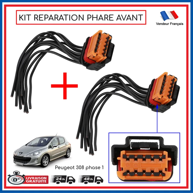 Connecteur Prise 3 Broches BMW - Kit Réparation Câble - Compatible PDC, ESP, DWA - Remplace 61130141152, 61132359998 - 4