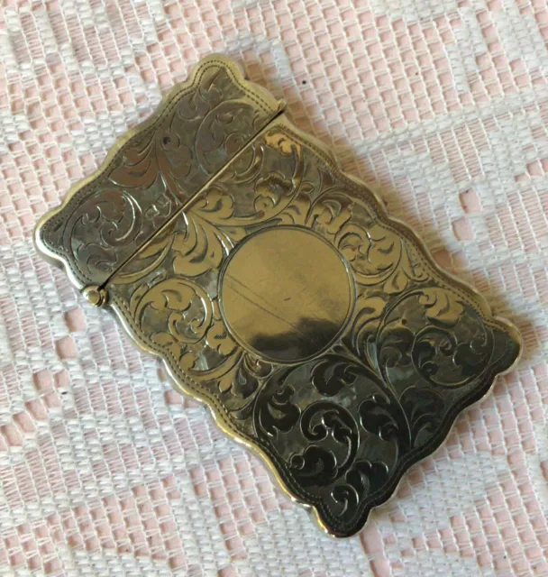 1920 Joseph Gloster Art Nouveau Solid Silver Hand Chased Card Case. 47.56g