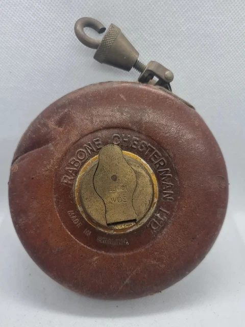 Vintage Rabone Chesterman Fabric Tape Measure in leather Case fully working Vintage Rabone Chesterman Fabric Tape Measure in leather Case fully working