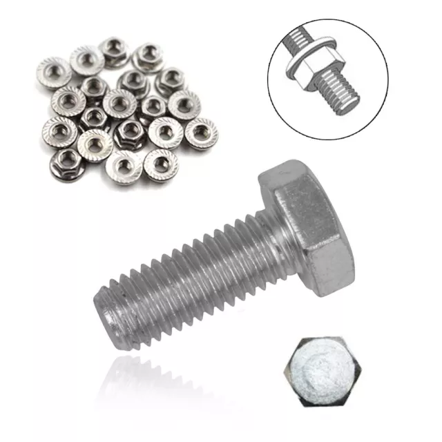 100x Tuercas Hexagonales + Tuercas M6x35 Acero Inox A2 Roscado Completo din 933