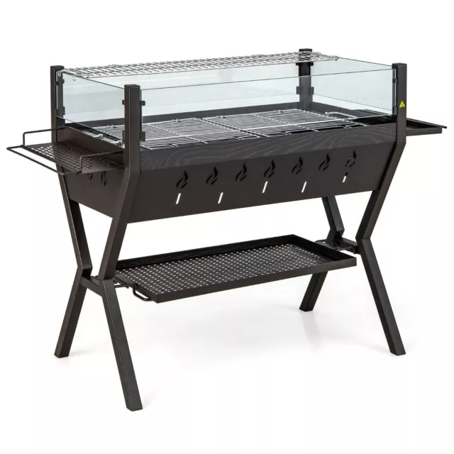 Outsunny Barbecue au charbon de bois avec 2 grilles, Portable BBQ Grill