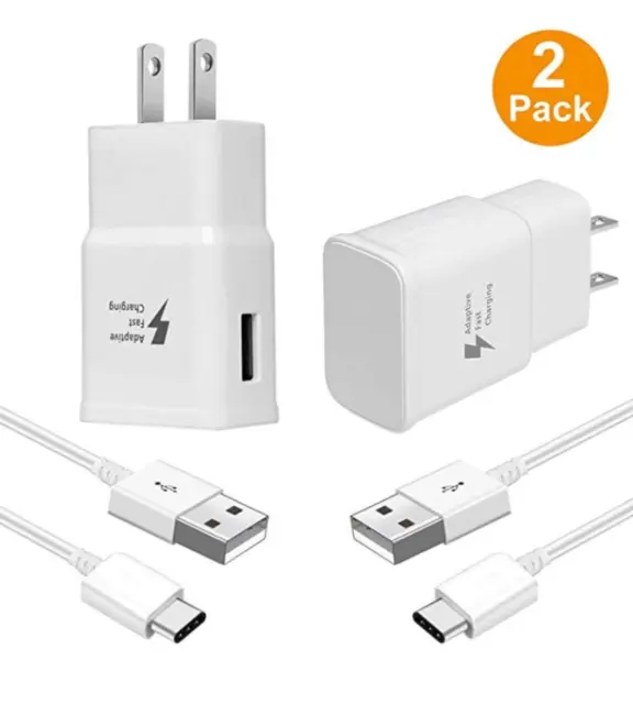 2 Pack Fast Wall Charger Type-C Cable For Amazon Kindle Fire HD 10 2021