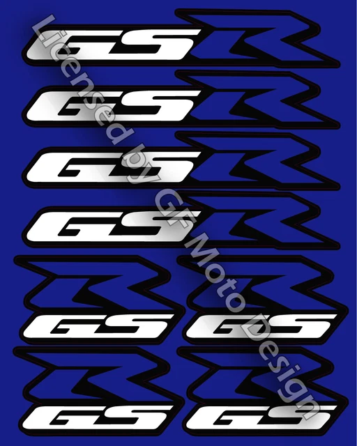 Suzuki GS-R foglio decal 8 adesivi gsr 600 750 Laminato blu