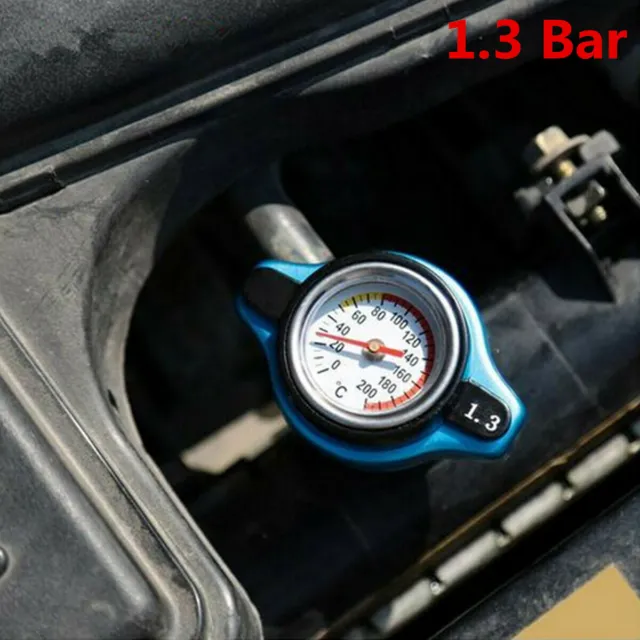 Car 1.3 Bar Thermo Thermostatic Radiator Cap Cover Water Temperature Gauge Blue