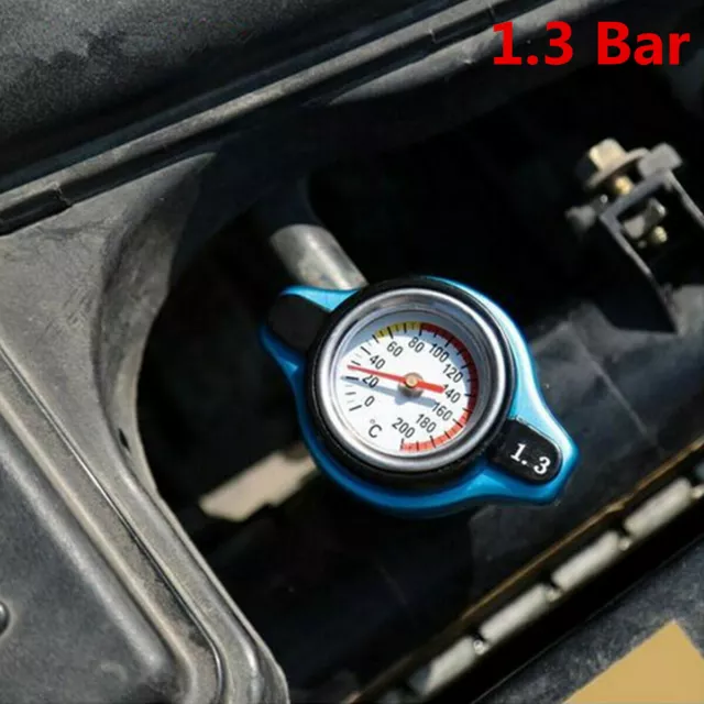 Car 1.3 Bar Thermo Thermostatic Radiator Cap Cover Water Temperature Gauge Blue