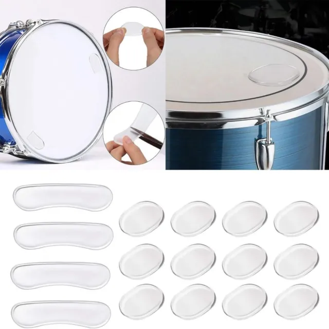 16Pcs/Pack Silicone Drum Silencers Transparent Drum Mute Pads