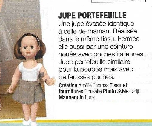 Poupée Françoise Avec 3 Tenues - Patron Original Modes Et Travaux Novembre 1976